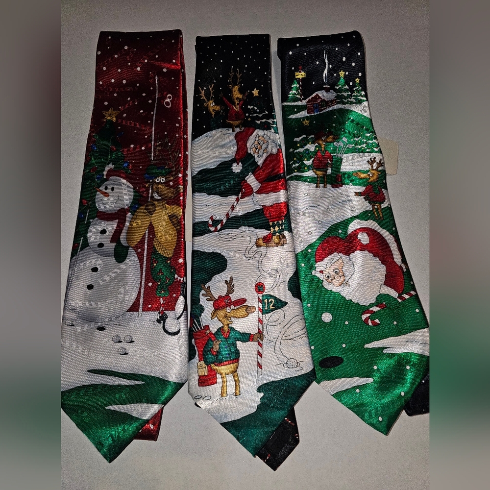 3 Yule Tie Greetings Christmas Ties NWT